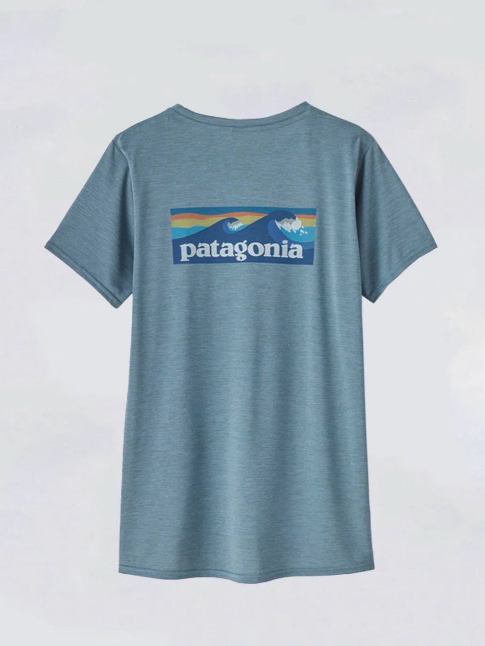 Patagonia Capilene Daily Graphic Waves Women’s Heather Blue T-Shirt Size Large